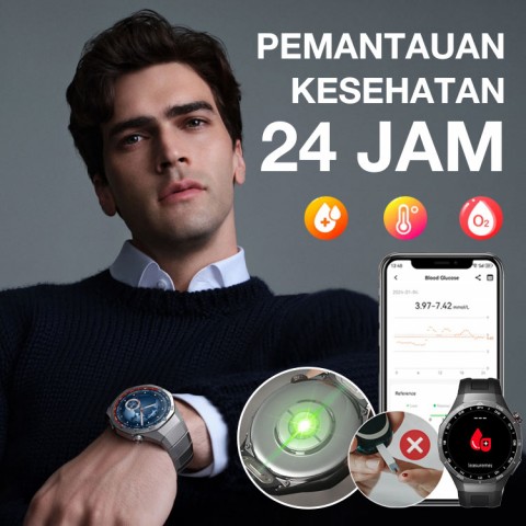 Jam Tangan Pintar Pemantau Glukosa Darah GT5-pro