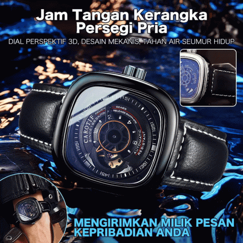 Jam Tangan Kerangka Persegi Pria