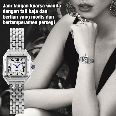 Jam tangan wanita berlian persegi
