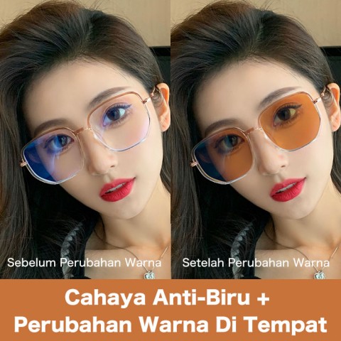 Kacamata miopia anti cahaya biru dan perubahan warna UV