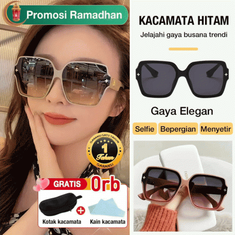 kacamata hitam bingkai besar fashion