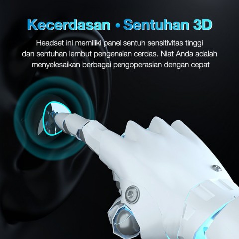 Headphone bluetooth nirkabel kontrol sentuh tampilan digital