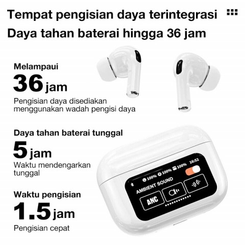 Headphone nirkabel layar sentuh ENC