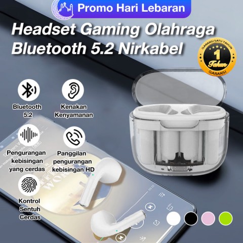 Headphone Bluetooth Nirkabel Mini Transparan