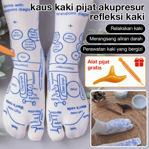 Kaus Kaki Pijat Akupresur Refleksi Kaki