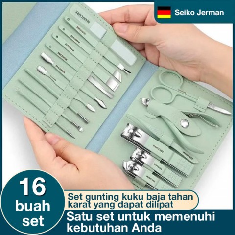 Set gunting kuku baja tahan karat yang dapat dilipat