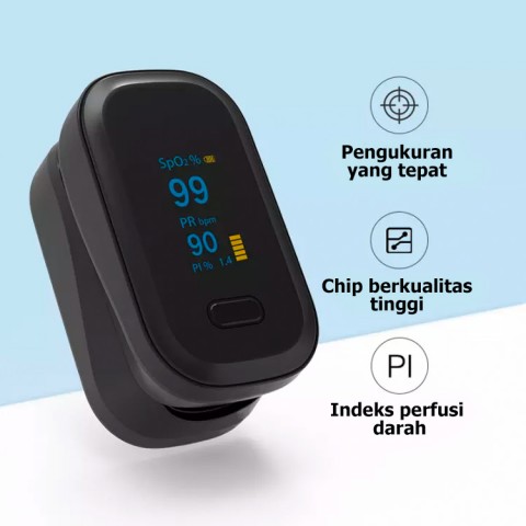 O2 Monitor Saturasi Oksigen Darah Klip Jari Pulse Oximeter