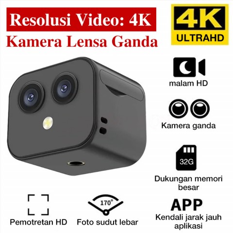 Kamera wifi lensa ganda 4K