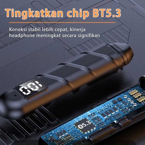 Headset Bluetooth Leher Gantung Tipe Klip Telinga