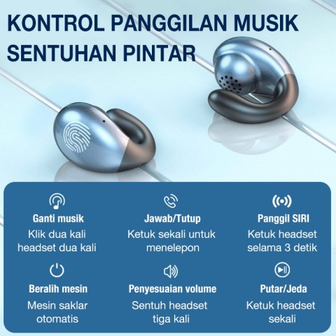 Telinga Klip Tulang Konduksi Headphone Bluetooth-TT