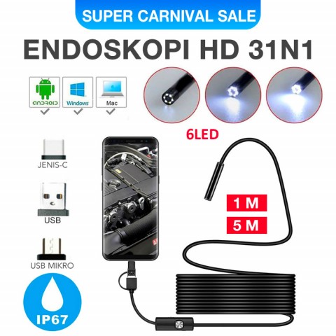 Kamera HD Endoskopi 3in1