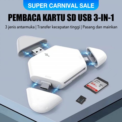 Pembaca Kartu SD USB 3-in-1