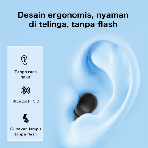 TWS Mini Earbud Tak Terlihat dengan Mikrofon Bluetooth 5.3 Pengurangan Kebisingan