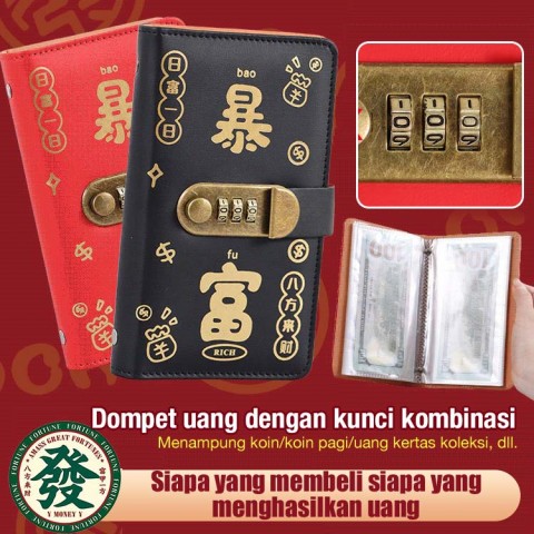 Dompet uang tunai dengan kunci kombinasi