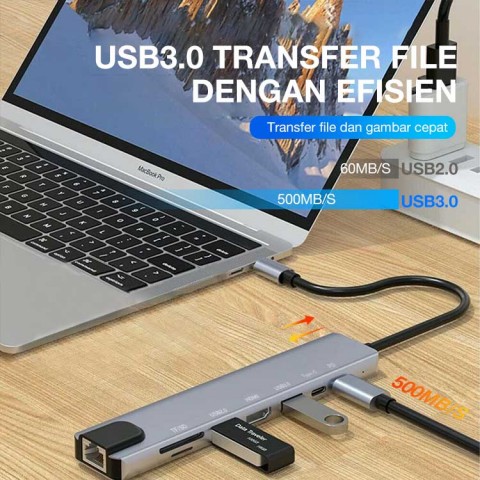 HUB USB C multifungsi-4In1/5In1/6In1/8In1