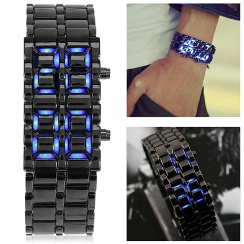 Jam Tangan Gelang Stainless Steel Digital LED