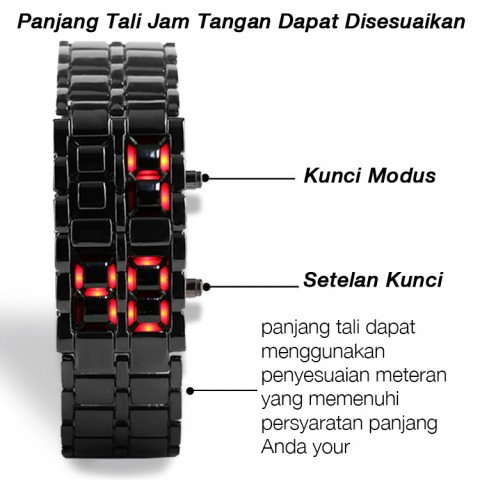 Jam Tangan Gelang Stainless Steel Digital LED