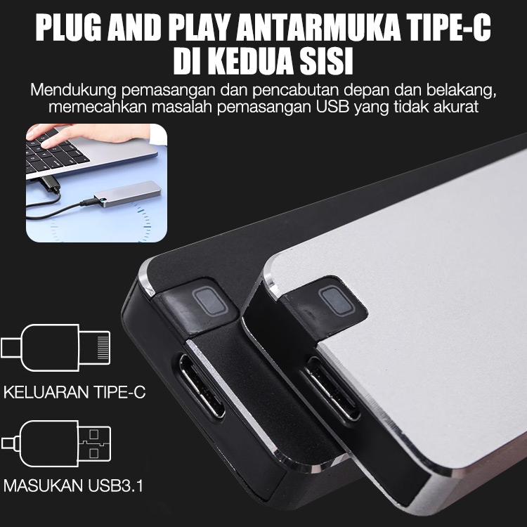 PENJUALAN HARI GAJI-Garansi satu tahun-SSD Portabel Baru yang Ditingkatkan - Pasang dan Mainkan, Hingga 30TB, Kecepatan pencahayaan